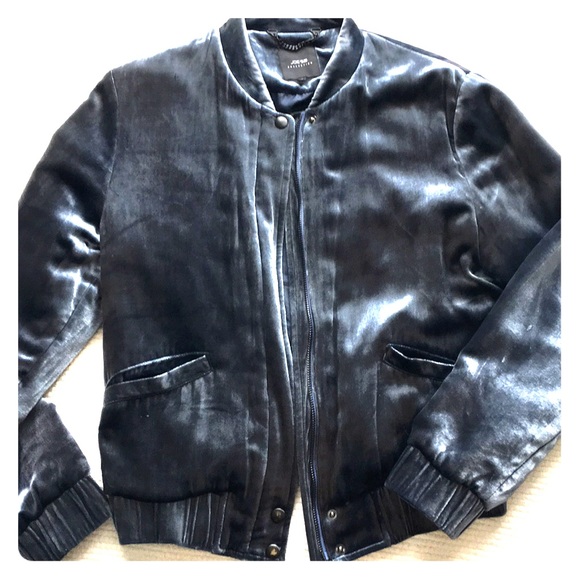 Joe’s Blue velvet bomber jacket - Picture 1 of 4